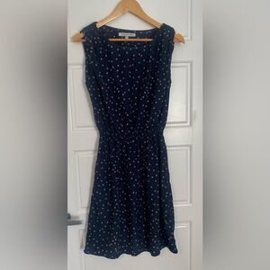 Catherine Malandrino Navy and Red Patterned Midi Dress with pockets size Medium